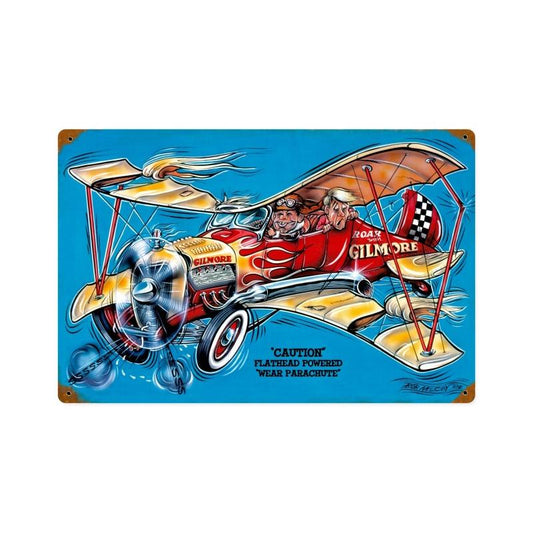 Gilmore Airplane, Aviation, Vintage Metal Sign, 18 X 12 Inches