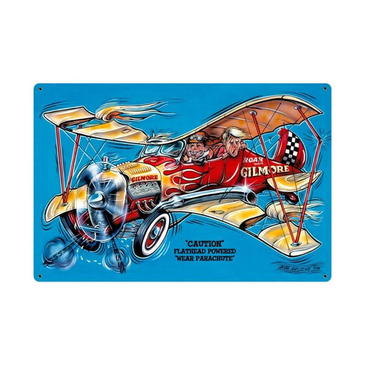 Gilmore Airplane, Aviation, Vintage Metal Sign, 36 X 24 Inches