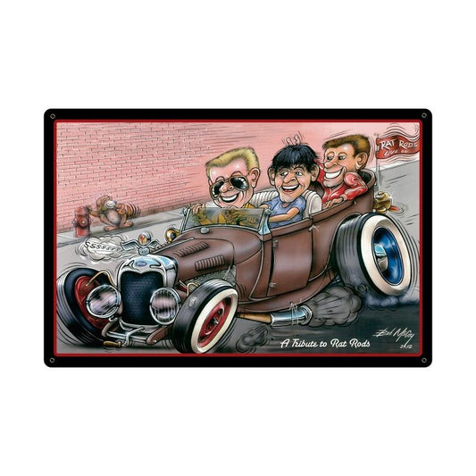 Rat Rod Tribute, Automotive, Metal Sign, 36 X 24 Inches