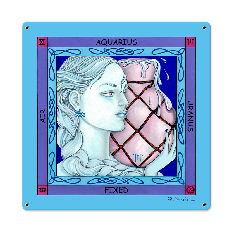 Aquarius, Home and Garden, Metal Sign, 18 X 18 Inches