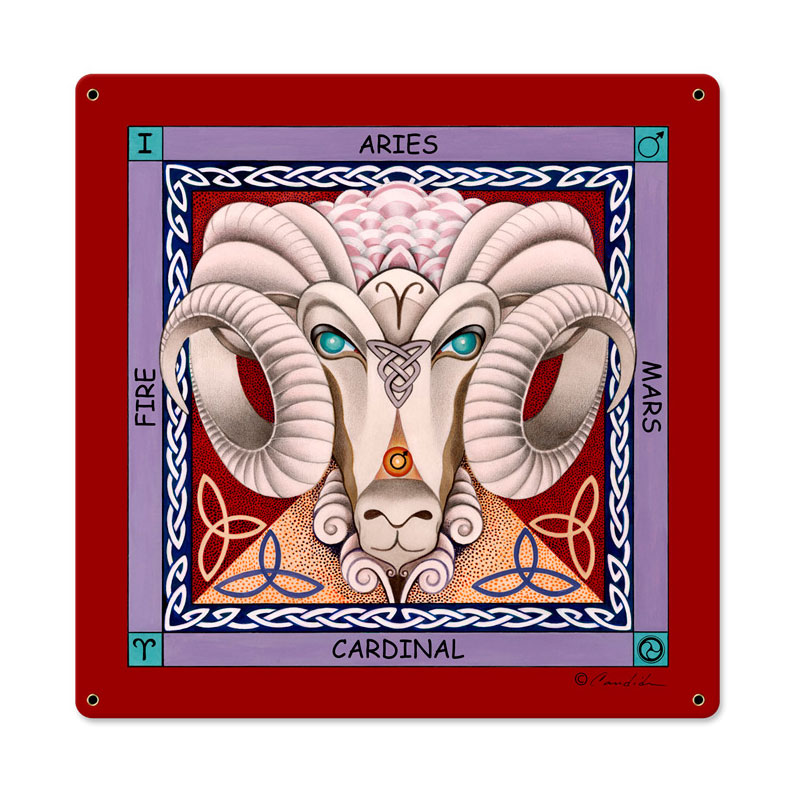 Aries, Home and Garden, Metal Sign, 18 X 18 Inches