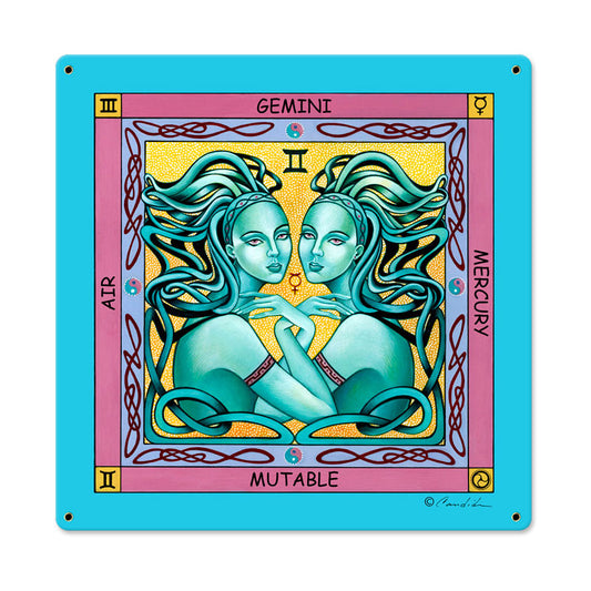 Gemini, Home and Garden, Metal Sign, 18 X 18 Inches