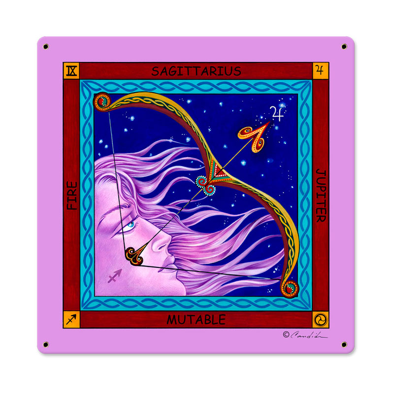 Sagittarius, Home and Garden, Metal Sign, 18 X 18 Inches