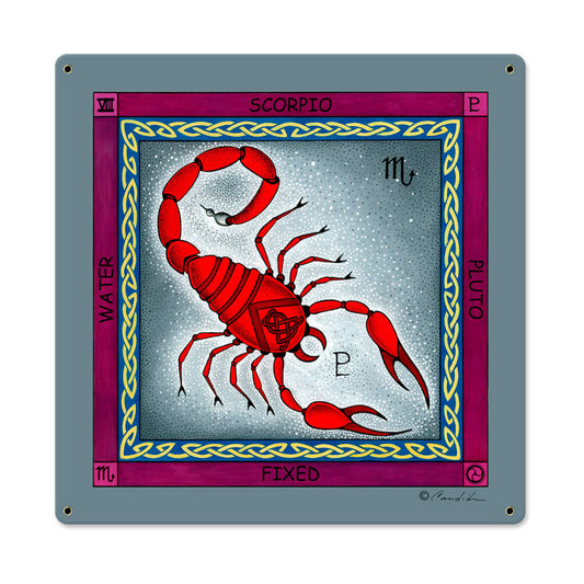 Scorpio, Home and Garden, Metal Sign, 18 X 18 Inches