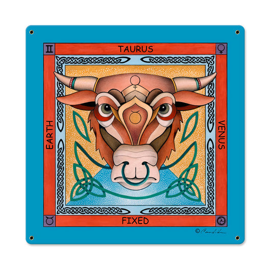 Taurus, Home and Garden, Metal Sign, 18 X 18 Inches