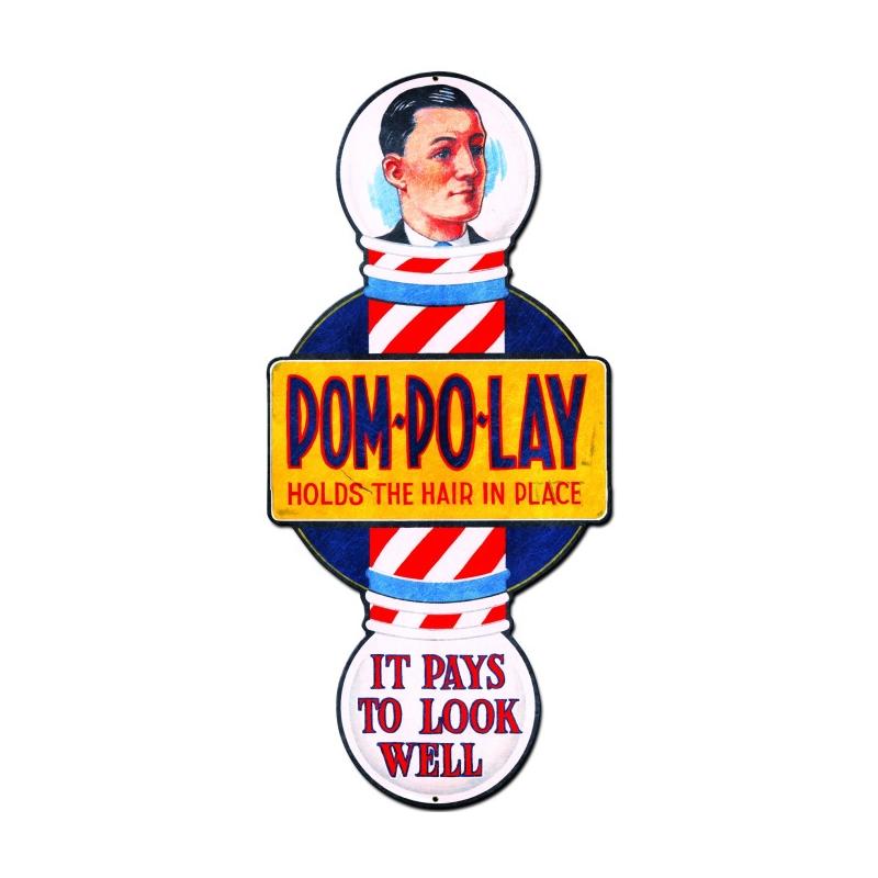 POM POLAY, Nostalgic, Vintage Metal Sign, 10 X 24 Inches