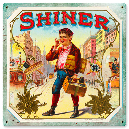SHINER, Nostalgic, Vintage Metal Sign, 12 X 12 Inches