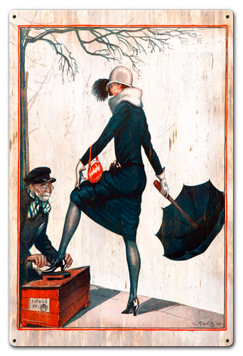 FLAPPER SHINER, Nostalgic, Vintage Metal Sign, 12 X 18 Inches