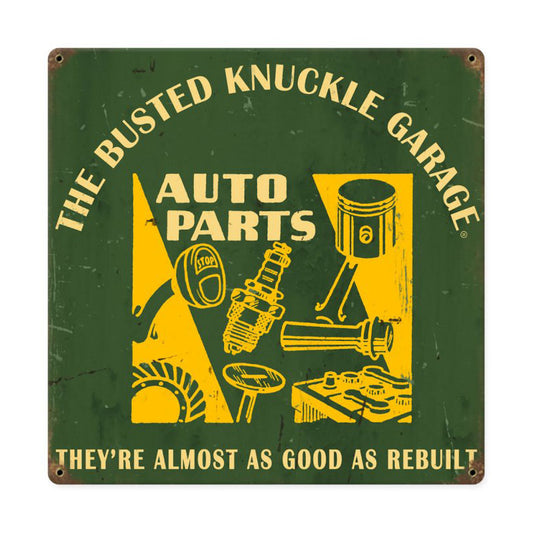 Auto Parts, Automotive, Vintage Metal Sign, 12 X 12 Inches