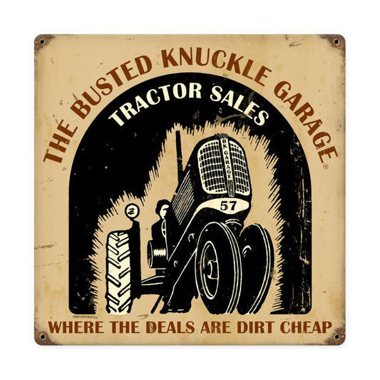 Tractor Shop, Automotive, Vintage Metal Sign, 12 X 12 Inches