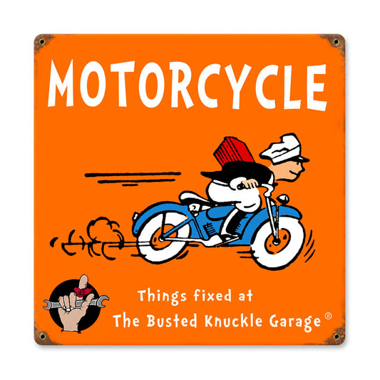 Kids Motorcycle, Automotive, Vintage Metal Sign, 12 X 12 Inches