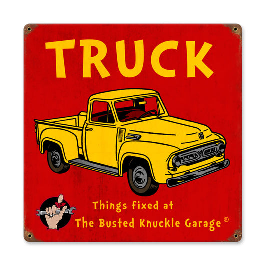 Kids Truck, Automotive, Vintage Metal Sign, 12 X 12 Inches
