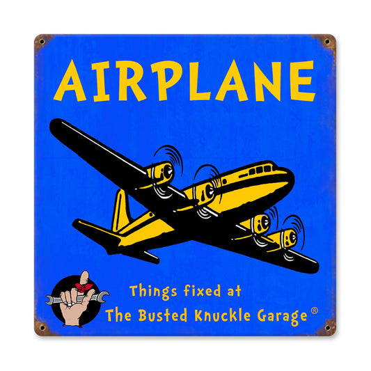 Kids Airplane, Aviation, Vintage Metal Sign, 12 X 12 Inches