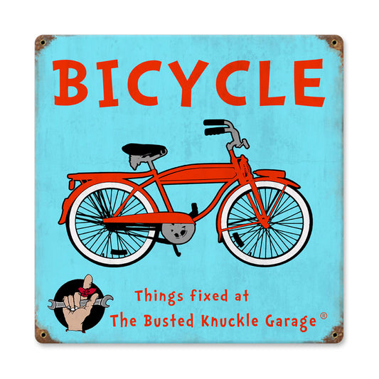 Kids Bicycle, Sports and Recreation, Vintage Metal Sign, 12 X 12 Inches