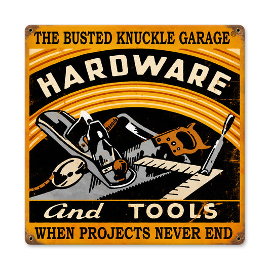 Hardware and Tools, Automotive, Vintage Metal Sign, 12 X 12 Inches