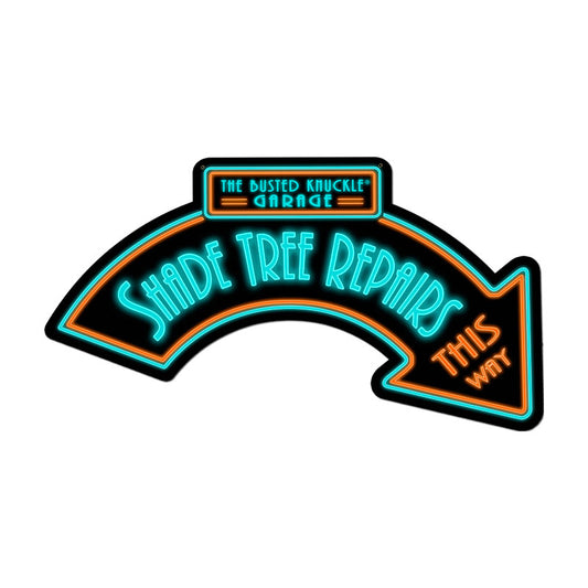 Shade Tree Repairs, Automotive, Custom Metal Shape, 21 X 10 Inches