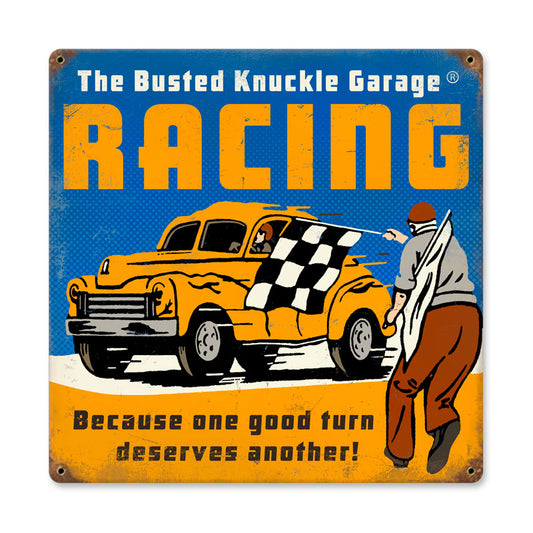 Racing, Automotive, Vintage Metal Sign, 12 X 12 Inches