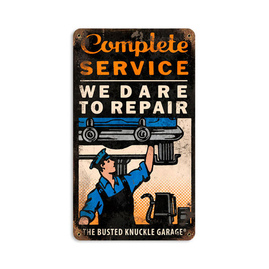 Dare to Repair, Automotive, Vintage Metal Sign, 8 X 14 Inches