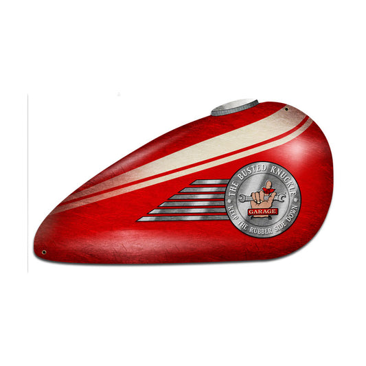 Red Motorcycle Tank, Motorcycle, Custom Metal Shape, 18 X 10 Inches