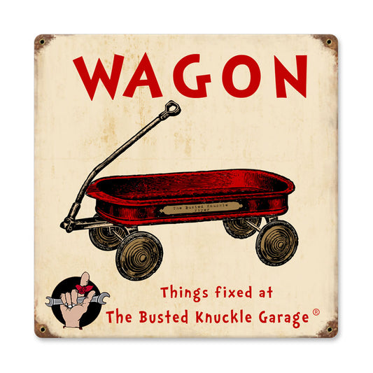 Kids Wagon, Sports and Recreation, Vintage Metal Sign, 12 X 12 Inches