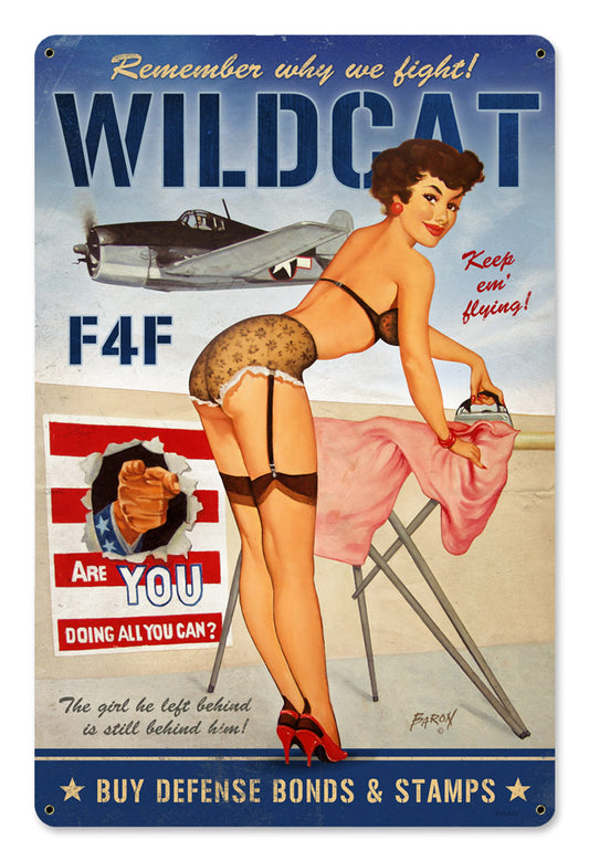 Wildcat F4F | 12 x 18 Vintage Metal Sign, Aviation, Vintage Metal Sign, 12 X 18 Inches