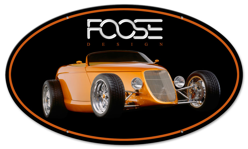 Foose Orange Dragster, Featured Artists/Chip Foose Signs, Oval, 24 X 14 Inches