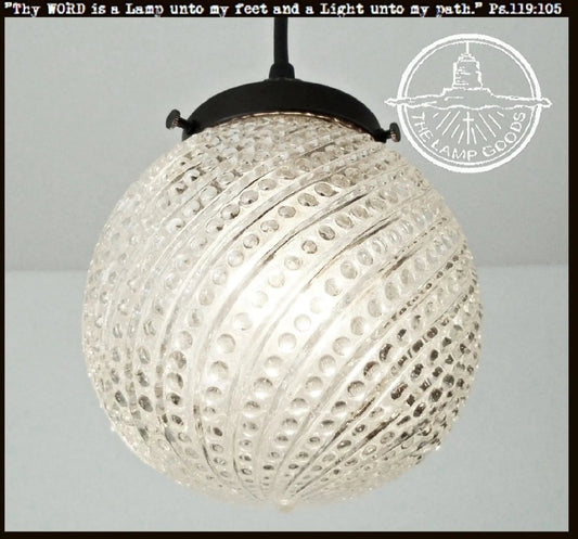 Gorgeous Hobnail Swirl Glass Pendant Light