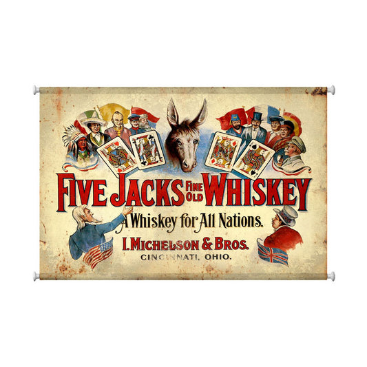 Five Jacks Whiskey, Bar and Alcohol, Canvas Print, 38 X 25 Inches