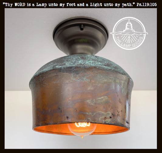 Handcrafted Copper Farmhouse Ceiling Light