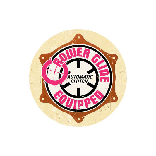 Crower Glide, Automotive, Round Metal Sign, 14 X 14 Inches