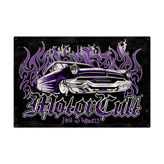 Hell on Wheels, Automotive, Metal Sign, 36 X 24 Inches