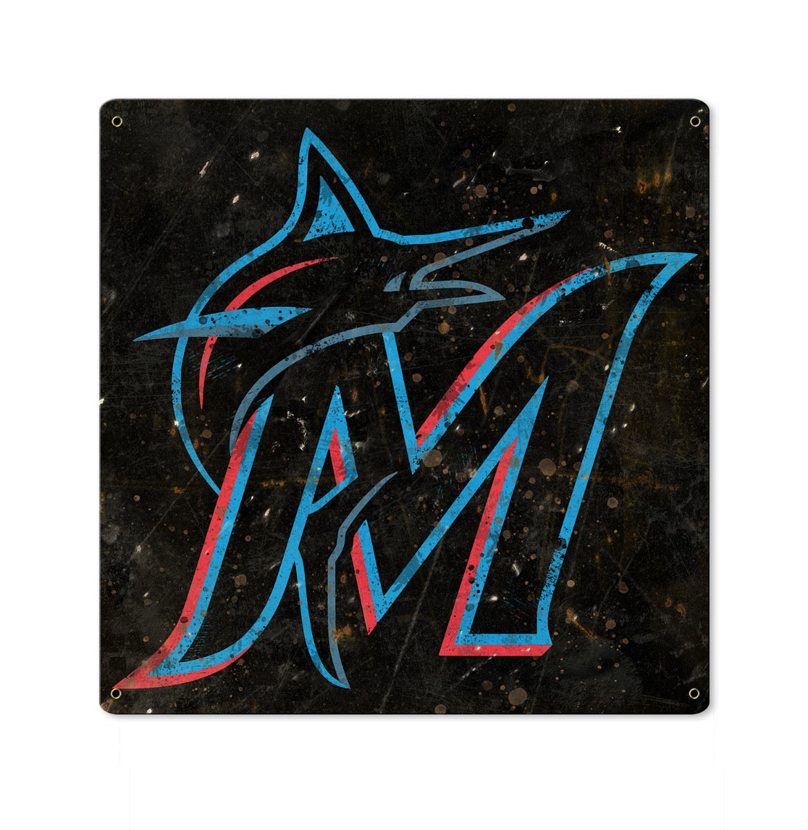 Miami Marlins Wall Art, Metal Sign