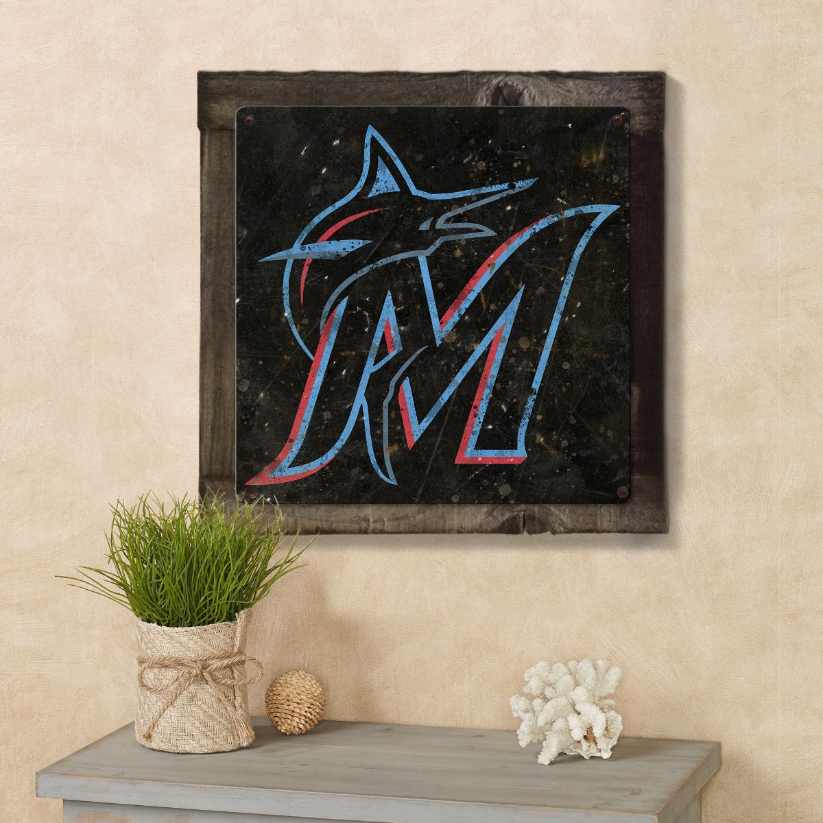 Miami Marlins Wall Art, Metal Sign