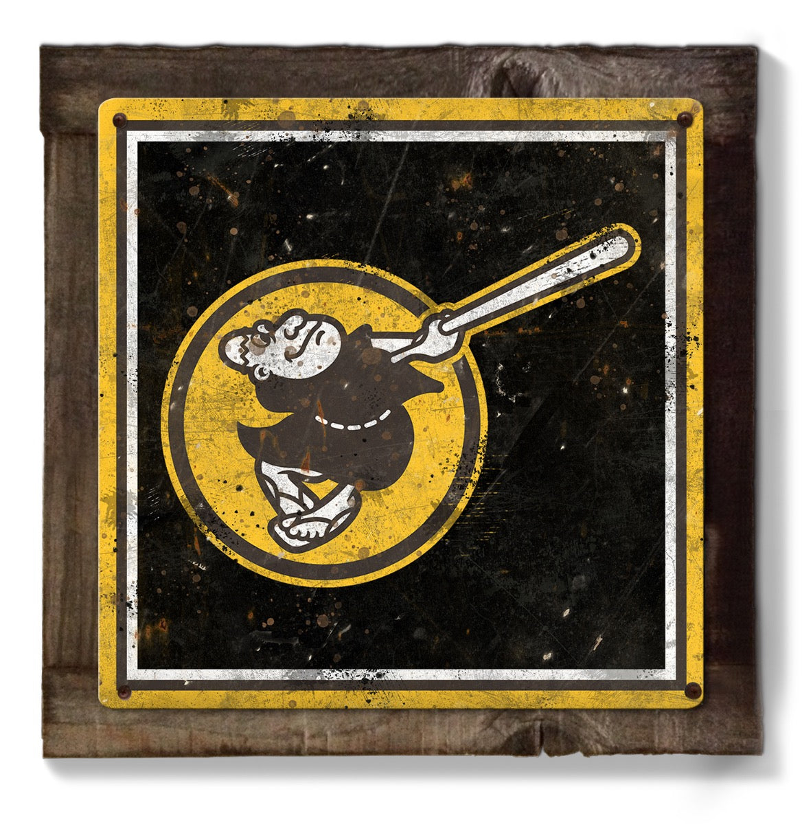 San Diego Padres Wall Art, Swinging Friar, Metal Sign