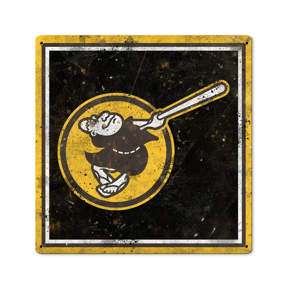San Diego Padres Wall Art, Swinging Friar, Metal Sign