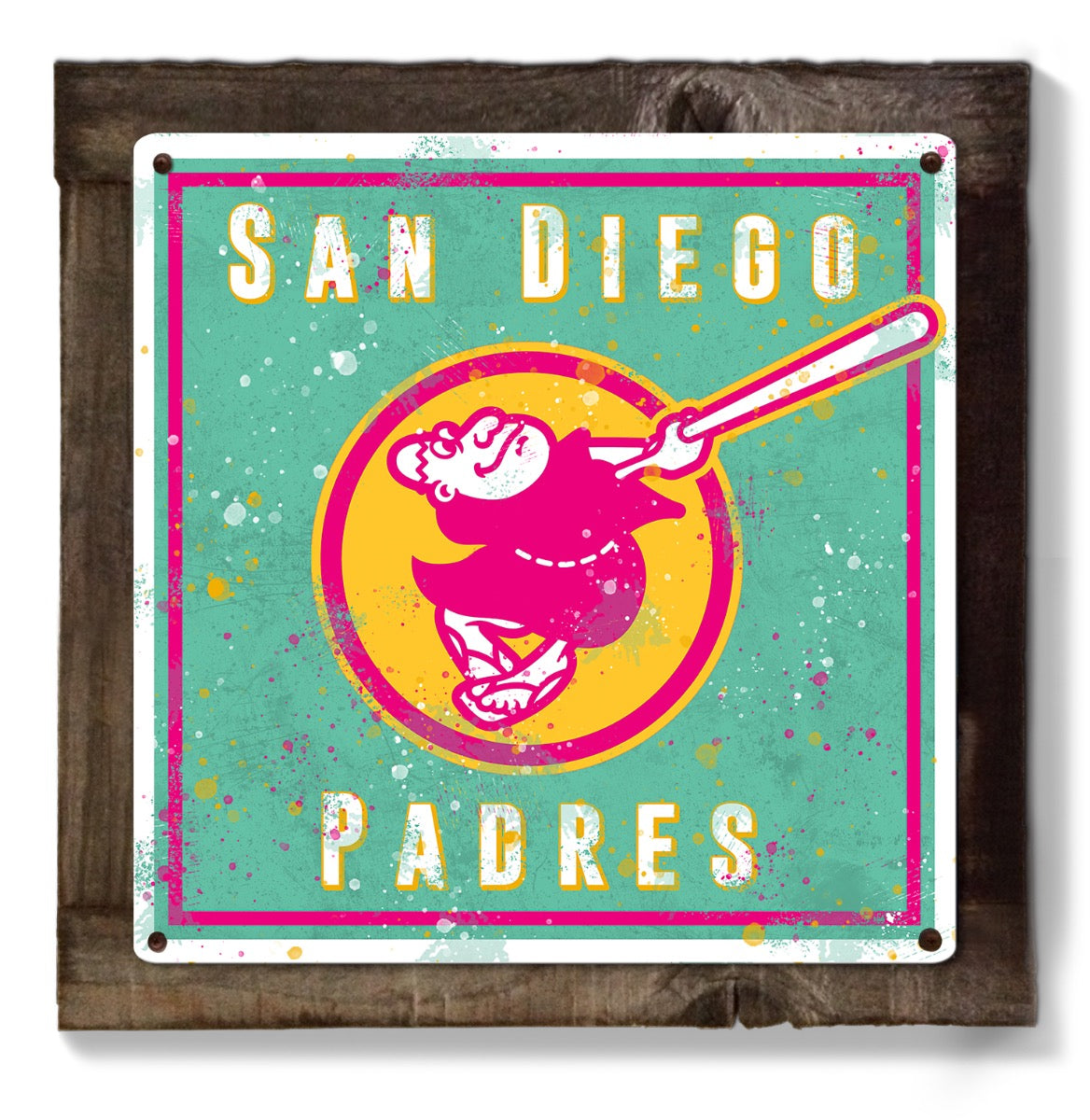 City Connect  San Diego Padres Wall Art, Swinging Friar, Metal Sign