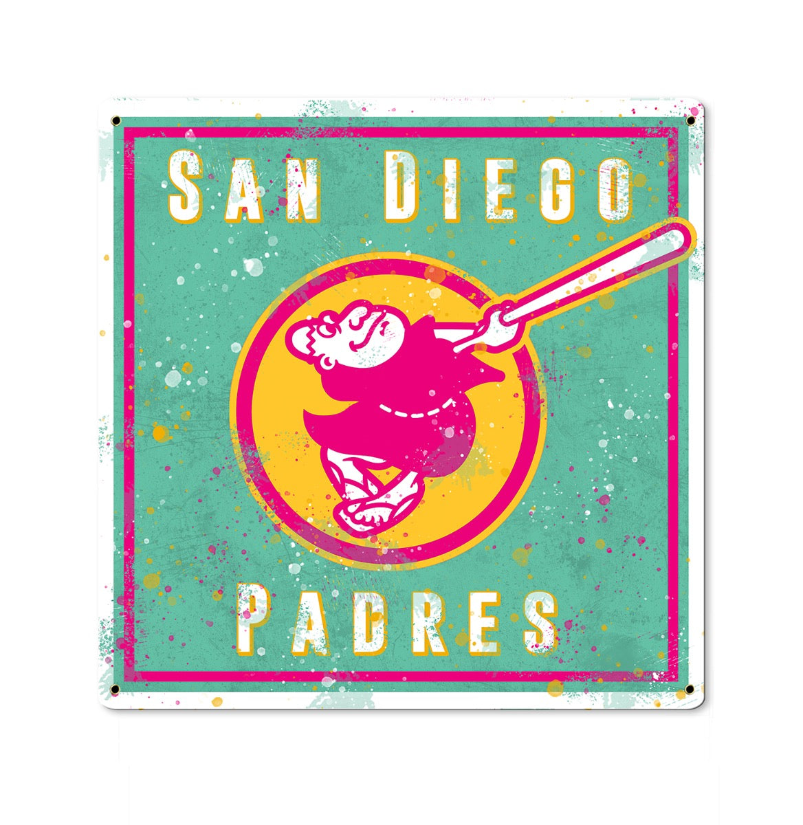 City Connect  San Diego Padres Wall Art, Swinging Friar, Metal Sign