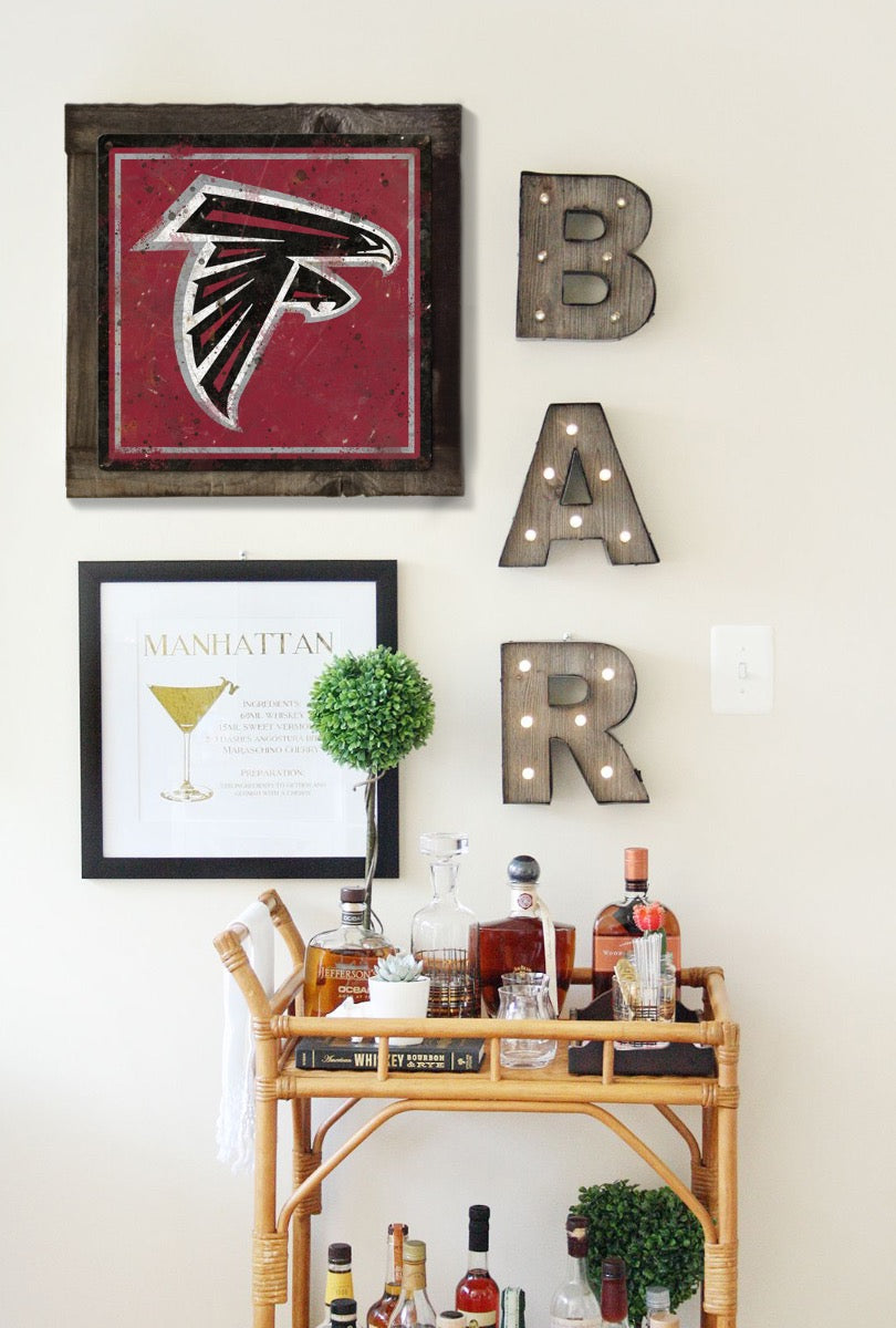 Atlanta Falcons Wall Art, Metal Sign, NFL