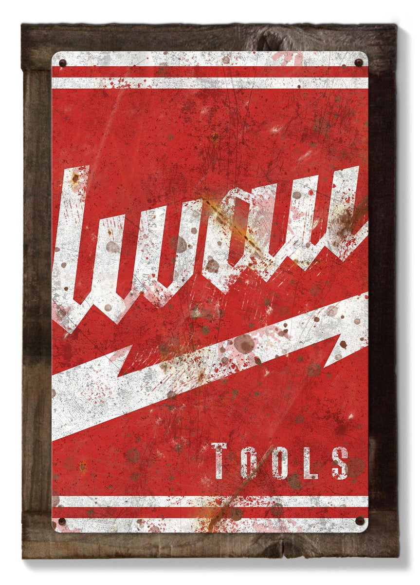 Milwaukee  Tools Wall Art, Triptych METAL Sign, Optional Reclaimed Barn Wood Frame