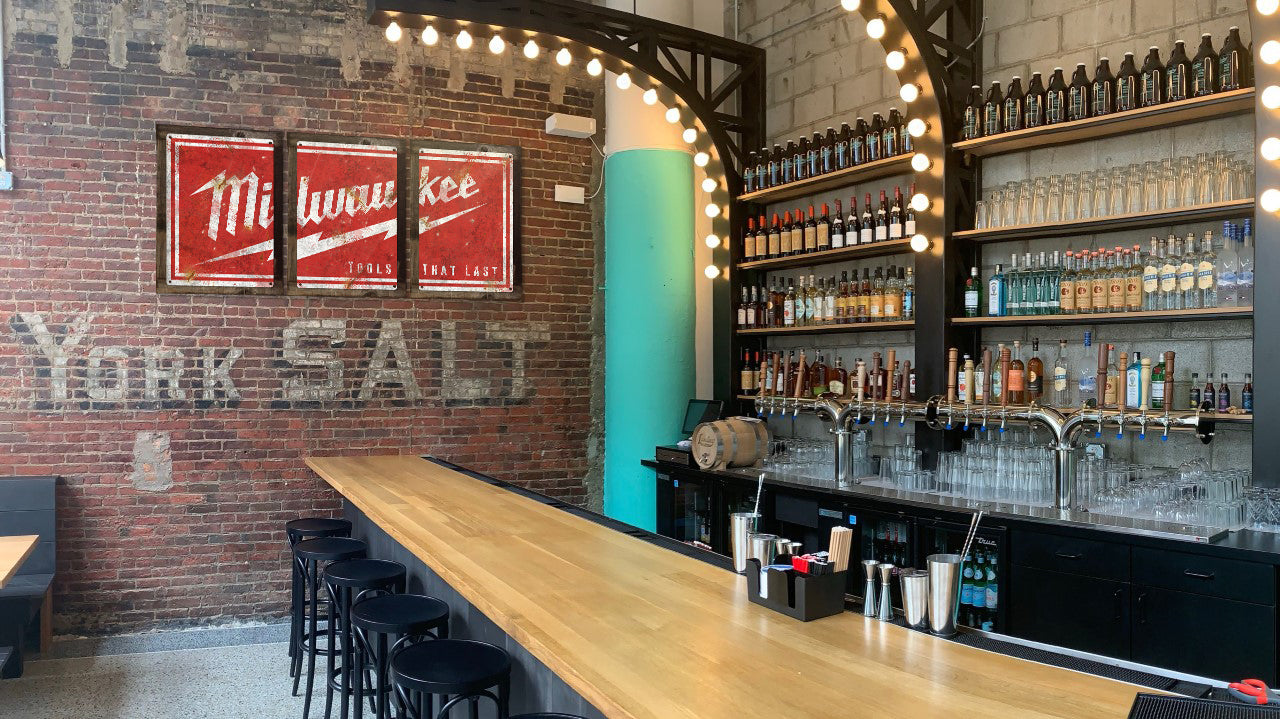 Milwaukee  Tools Wall Art, Triptych METAL Sign, Optional Reclaimed Barn Wood Frame