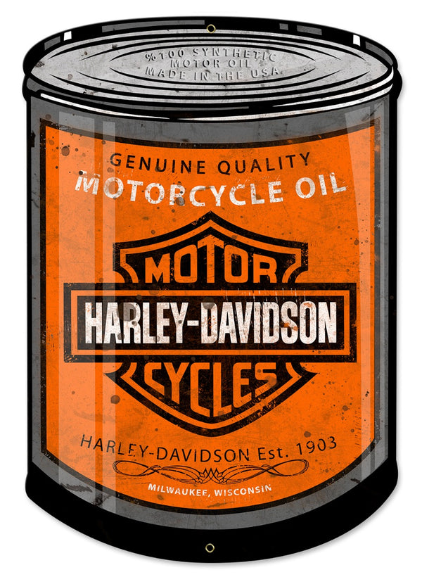 Harley Davidson Motor Oil Can, Wall Art, Metal Sign
