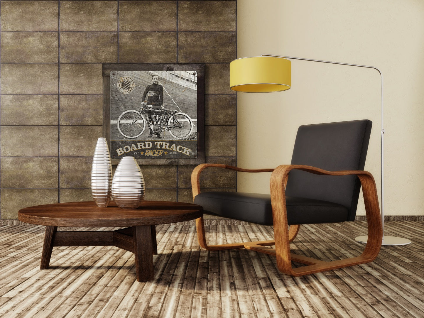 Indian Motorcycles, Board Track Racer Wall Art, Metal Sign, Optional Wood Frame