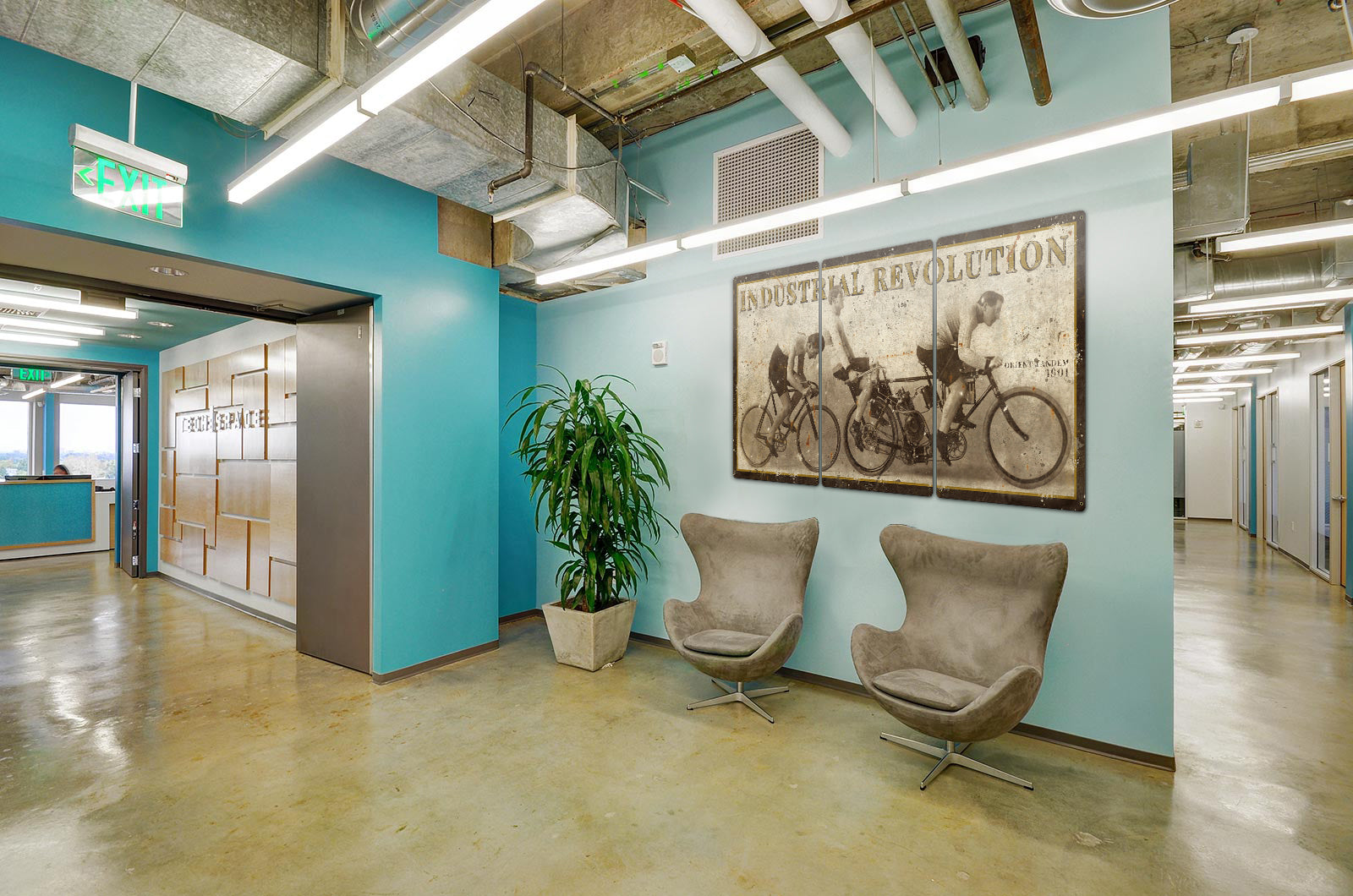 Industrial Revolution Wall Art, Orient Tandem Motorcycle, Triptych METAL Sign