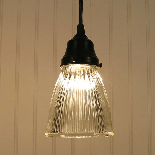 Minimalist Antique Glass Light Pendant or Sconce
