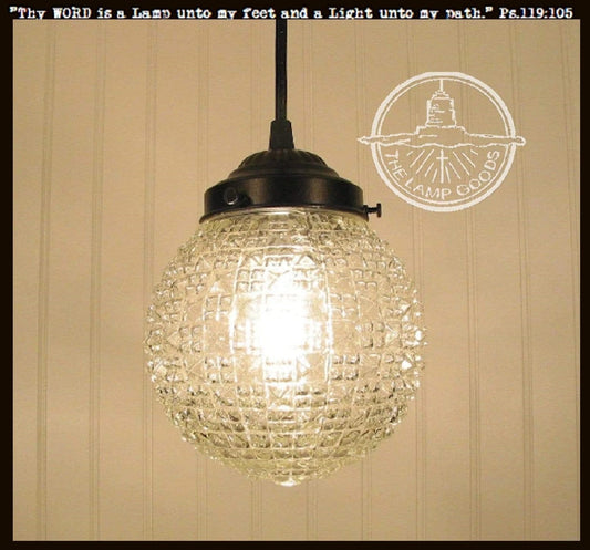 Diamond Square Clear Antique Glass PENDANT Light