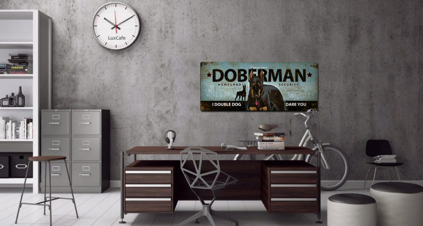 Doberman, Dog, METAL Sign, American Steel, Wall Decor, Wall Art, Vintage