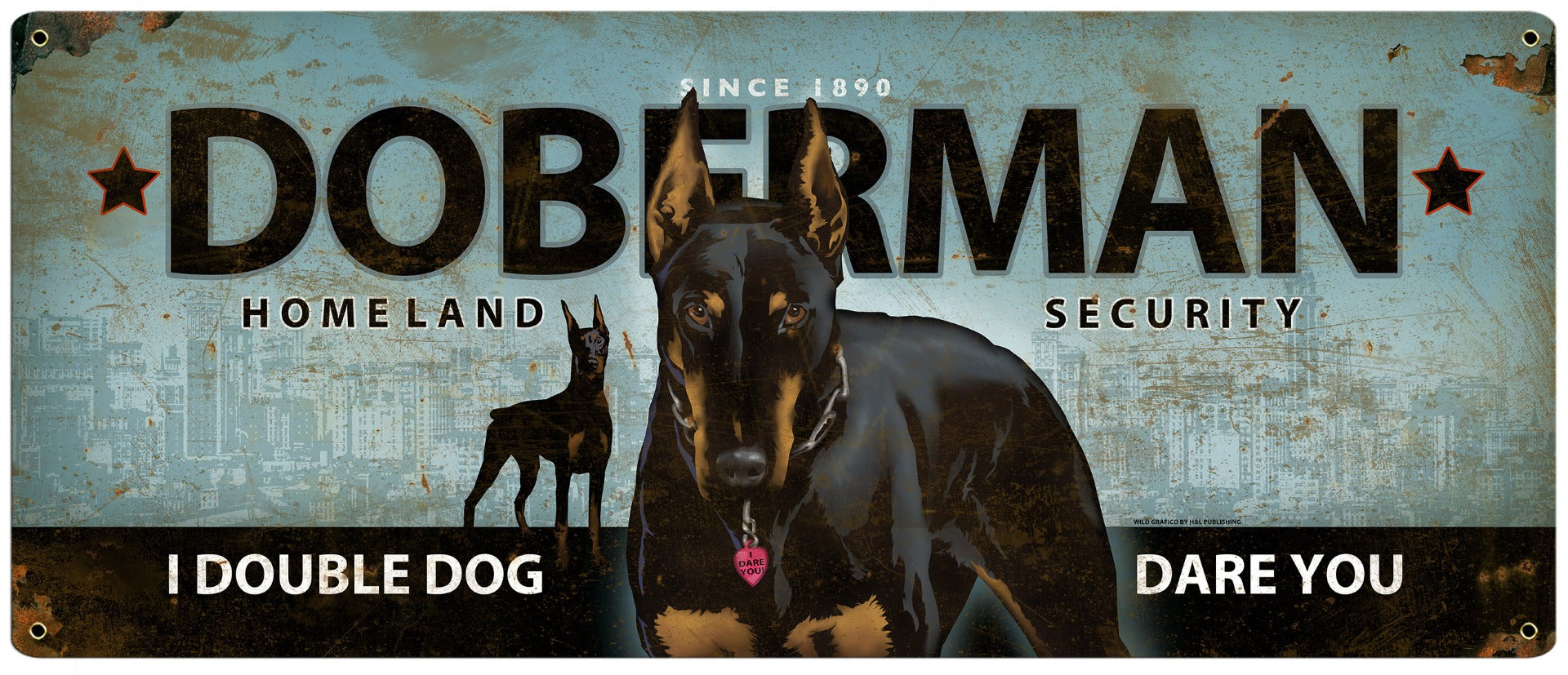 Doberman, Dog, METAL Sign, American Steel, Wall Decor, Wall Art, Vintage