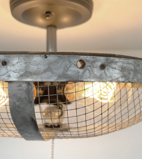 Industrial Farmhouse Screen Flush Mount Ceiling Light