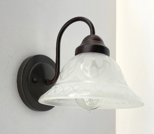 Etched Frost Milk Glass Wall Sconce Light Art Deco