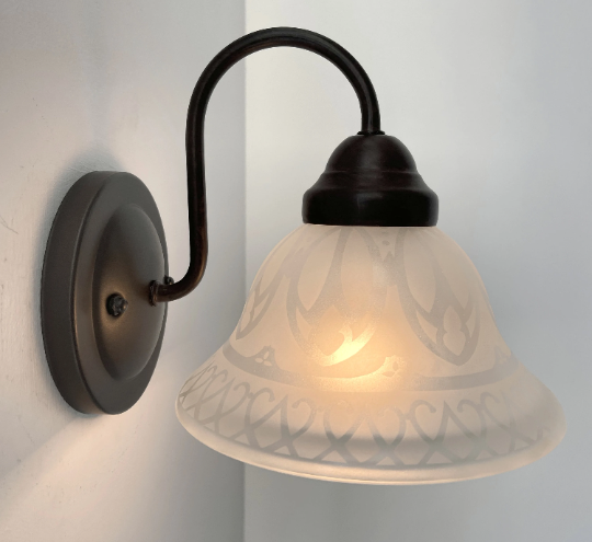 Etched Frost Milk Glass Wall Sconce Light Art Deco